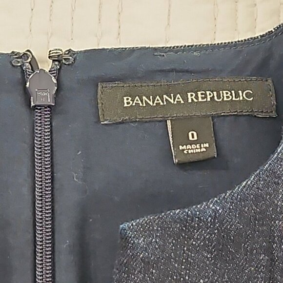 Banana Republic Angled Seam Pencil Dress Women's Sz 0 Short Sleeve Navy NWOT - Picture 5 of 16